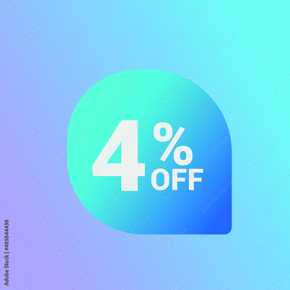 4% off Sale banner offer ad discount promotion vector banner. price discount offer. season sale promo sticker colorful background 4% off Sale banner offer ad discount promotion vector banner. price discount offer. season sale promo sticker colorful background