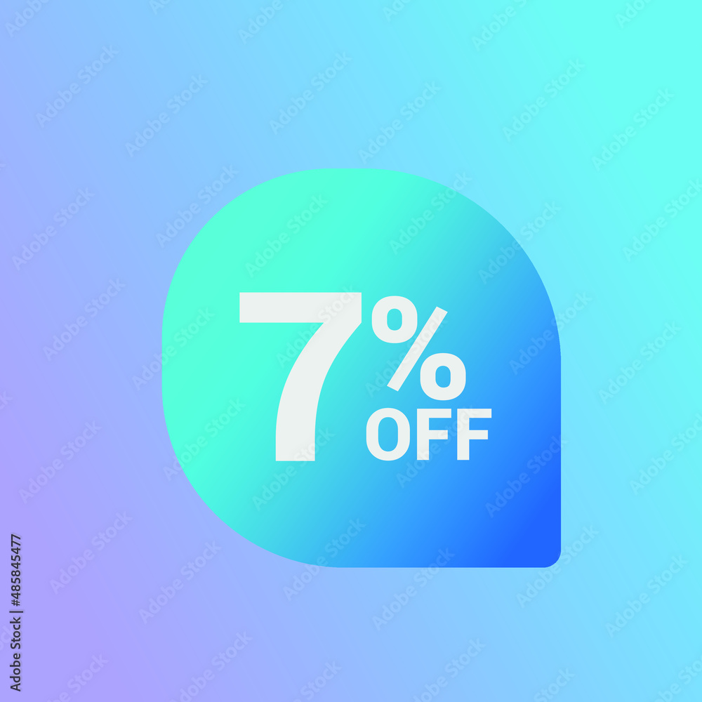 7% off Sale banner offer ad discount promotion vector banner. price discount offer. season sale promo sticker colorful background 7% off Sale banner offer ad discount promotion vector banner. price discount offer. season sale promo sticker colorful background
