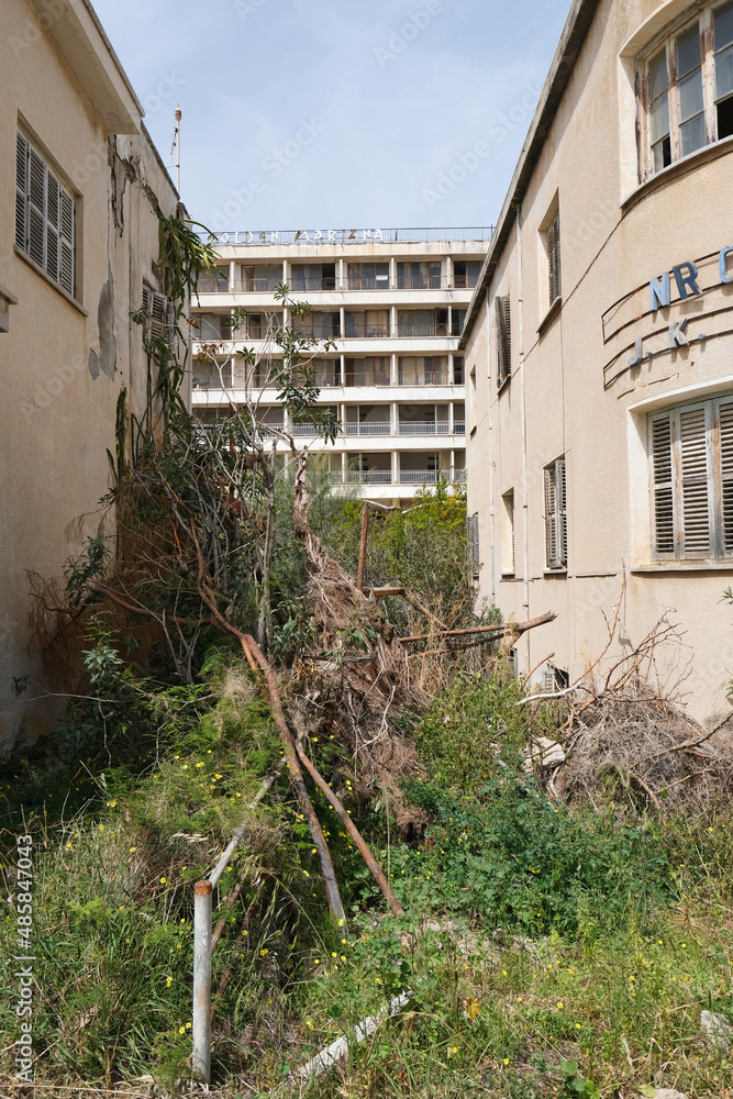 The abandoned city Varosha in Famagusta, North Cyprus. The local name is The abandoned city Varosha in Famagusta, North Cyprus. The local name is