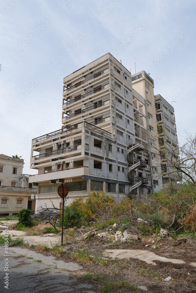 The abandoned city Varosha in Famagusta, North Cyprus. The local name is The abandoned city Varosha in Famagusta, North Cyprus. The local name is