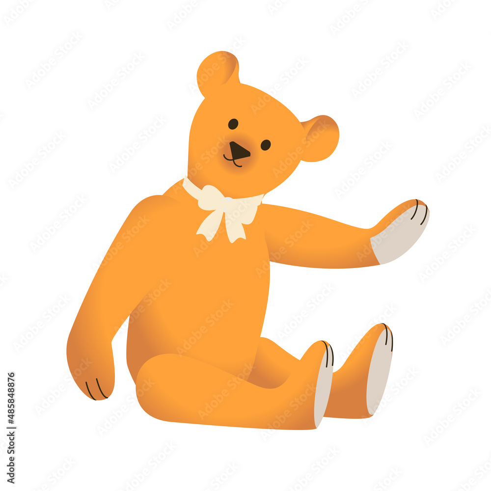 Obraz premium Teddy Bear Toy. Vector illustration.