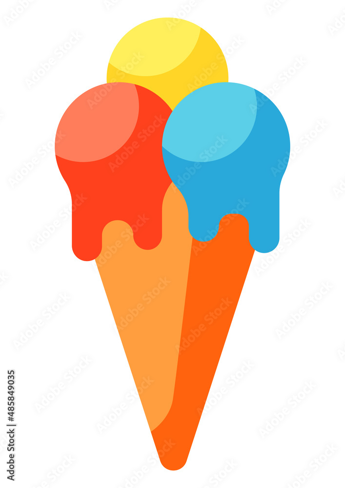 Illustration of ice cream cone. Summer image for holiday or vacation. Illustration of ice cream cone. Summer image for holiday or vacation.