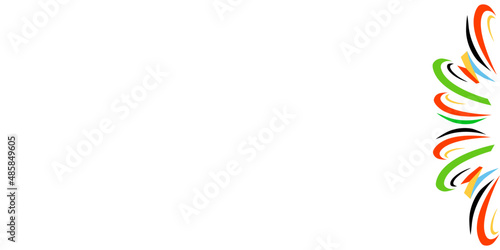Multicolor abstract lines isolated on white background, sport concept, vector multicolor frame 