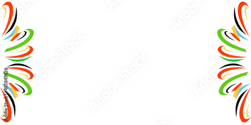 Multicolor abstract lines isolated on white background, sport concept, vector multicolor frame 