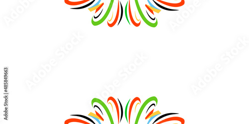 Multicolor abstract lines isolated on white background, sport concept, vector multicolor frame 