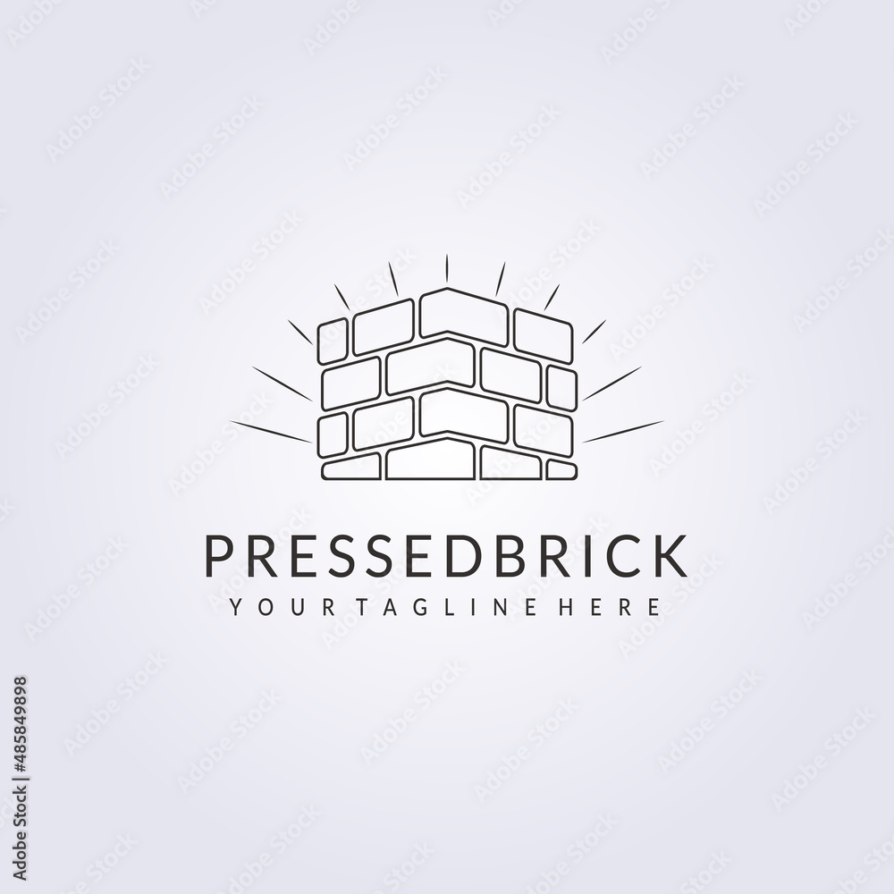 line pile stack bricks logo vector illustration design simple vintage linear template logo graphic design