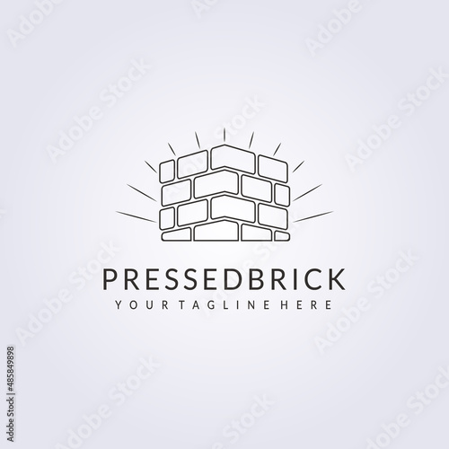 line pile stack bricks logo vector illustration design simple vintage linear template logo graphic design