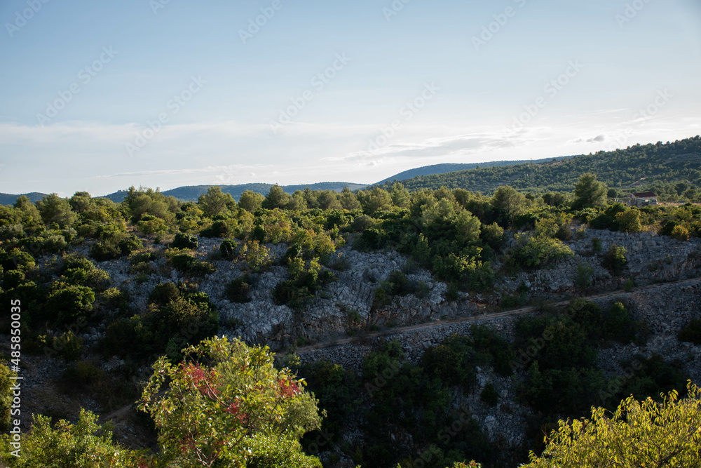 green hill in croatia, summer landscape