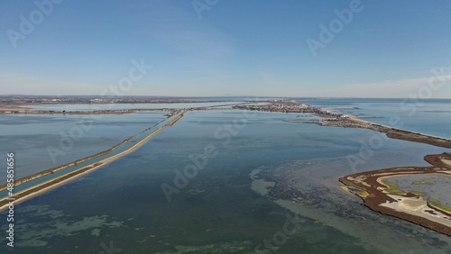 Wallpaper Mural survol des plages et du port de Palavas-les-Flots, près de Montpellier en Occitanie dans le sud de la France Torontodigital.ca