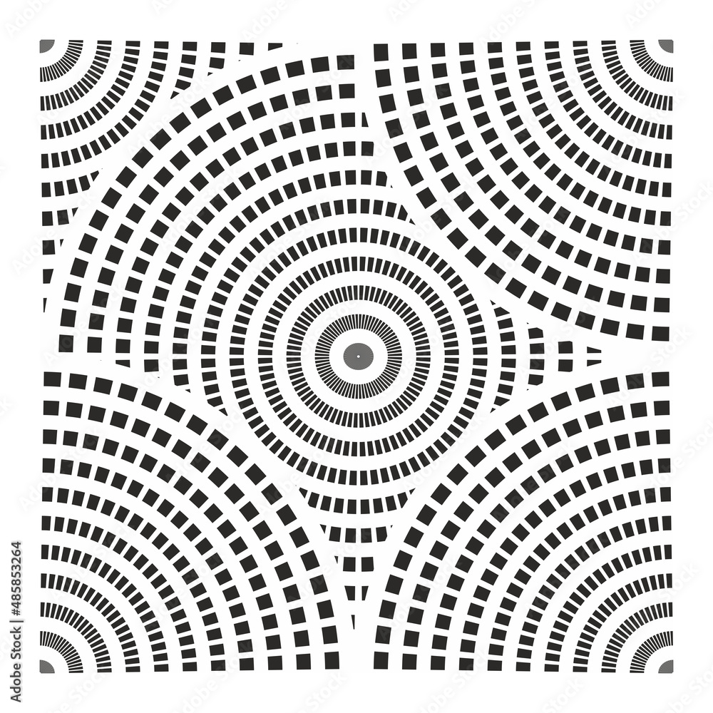 Circled dot shapes seamless pattern set. Retro design for paper, cover, fabric, interior decor Circled dot shapes seamless pattern set. Retro design for paper, cover, fabric, interior decor