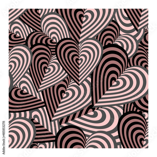 Intertwined hearts seamless pattern set for paper, cover, fabric, interior decor