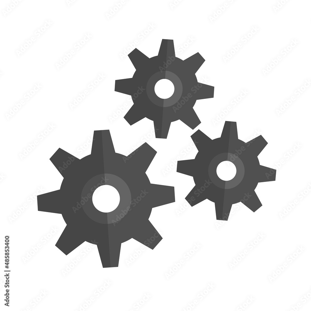 Three modern gear icons. Vector. Three modern gear icons. Vector.