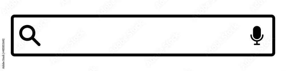 Search bar, magnifying glass and microphone. Editable vectors. Search bar, magnifying glass and microphone. Editable vectors.