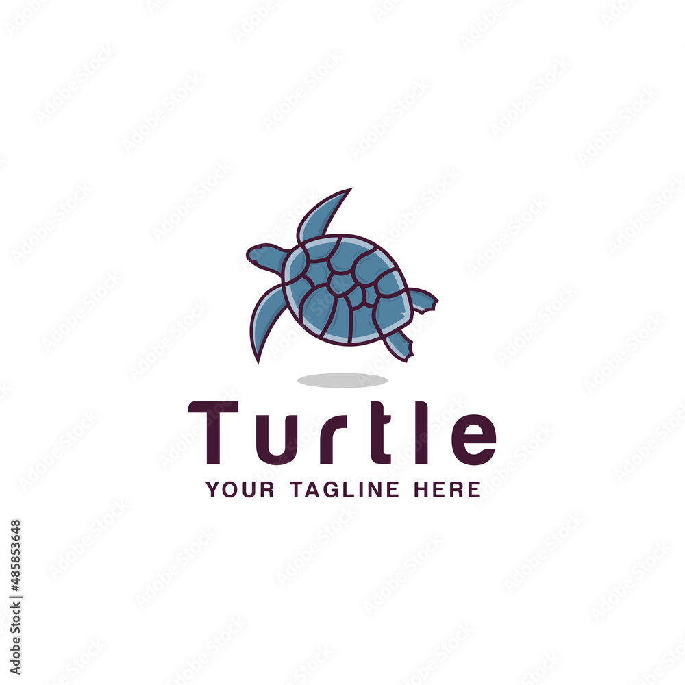 Swimming turtle logo design on white background. Suitable for your design need, logo, illustration, animation, etc.