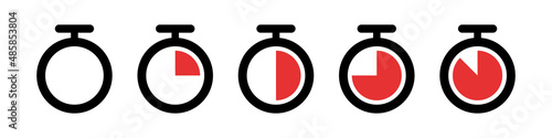 Timer icon set. Stopwatch and measurement. Editable vectors.