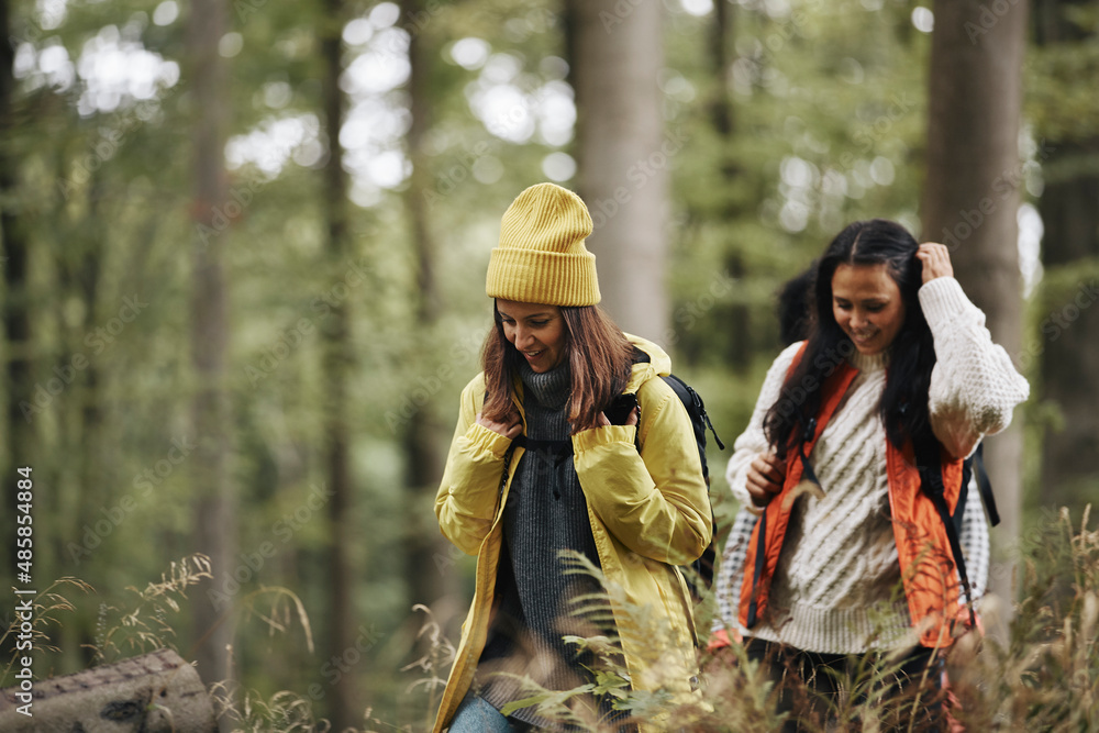 Φωτογραφία Smiling friends out hiking together