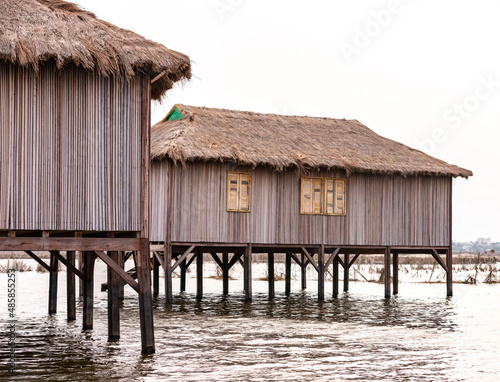 thatched roof house, the lake city of ganvié