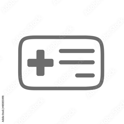 health insurance card icon vector.  flat design symbol isolated on white background.