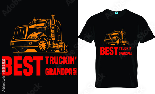 Best truckin grandpa t-shirt design and template photo