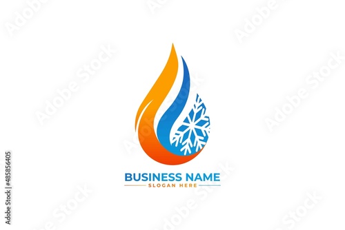 HVAC, oil, gas, air condition and heating logo.
