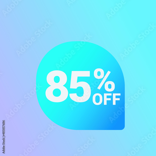 85% off Sale banner offer ad discount promotion vector banner. price discount offer. season sale promo sticker colorful background