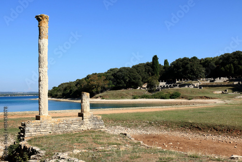 Verige bay with the Roman villa,  national park Brioni, Croatia photo