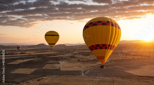 Hot air balloon festival at sunrise in Cappadocia, Turkey