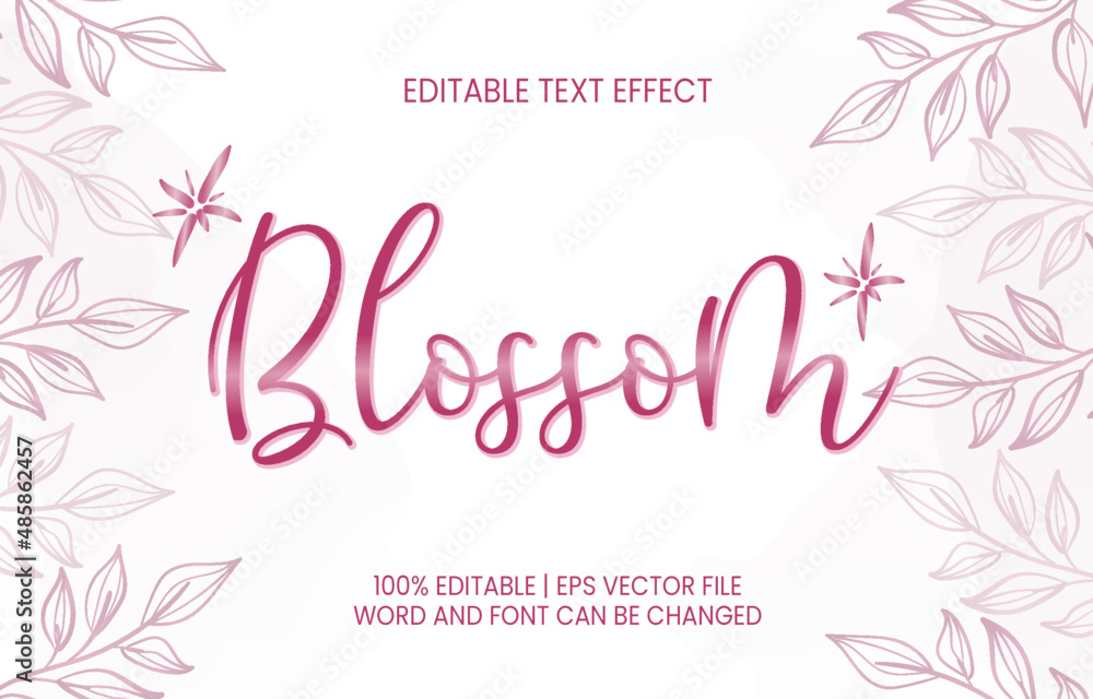 pink floral blossom text effect