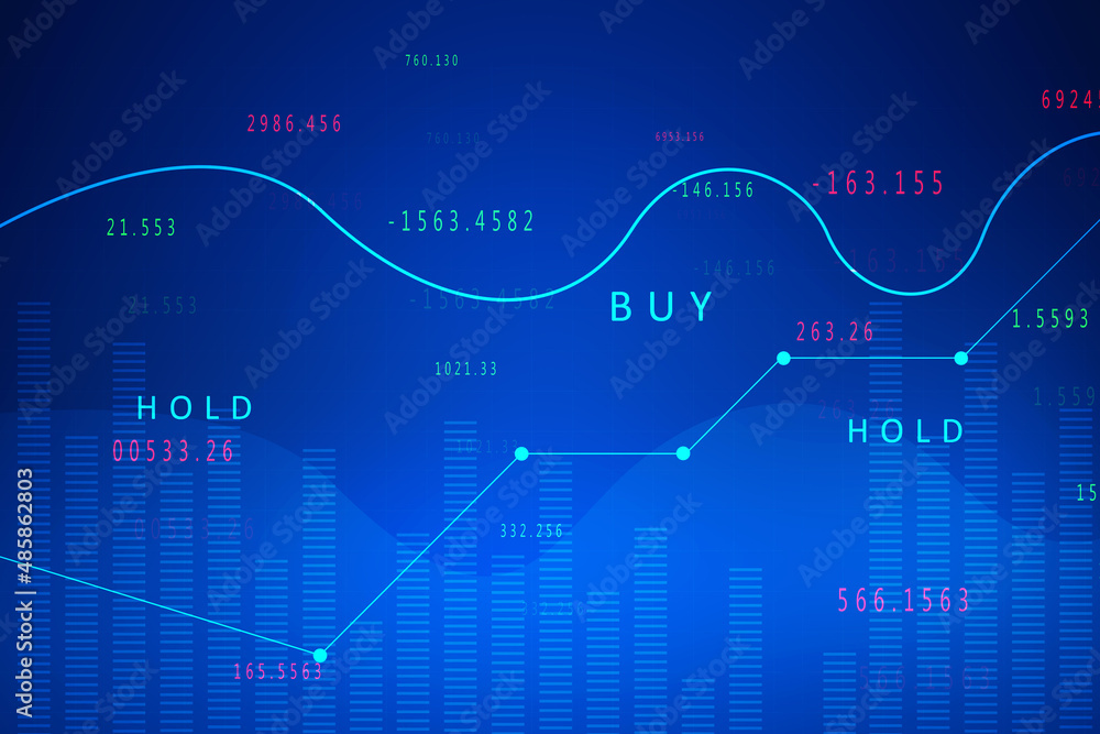 2d rendering Stock market online business concept. business Graph 