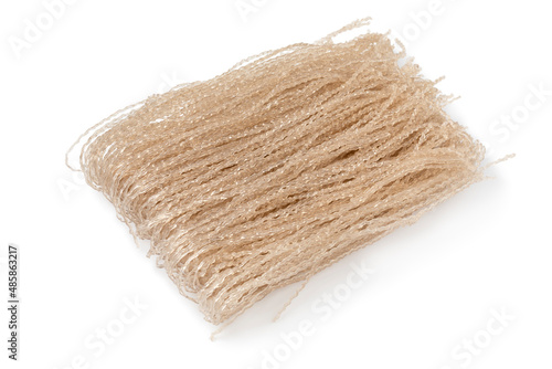 Raw sweet potato starch glass noodle, Dangmyeon, isolated on white background