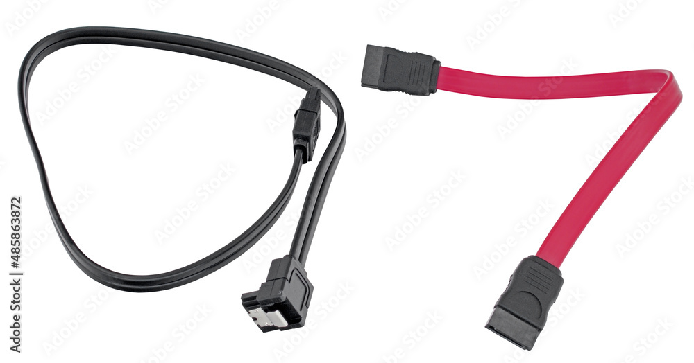 Serial ATA data cables isolated on white Serial ATA data cables isolated on white