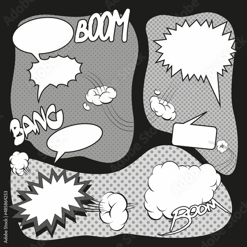 Comic book speech bubbles background, vector illustration