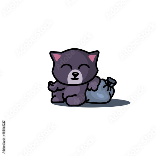 Logo character design of cute rob cat