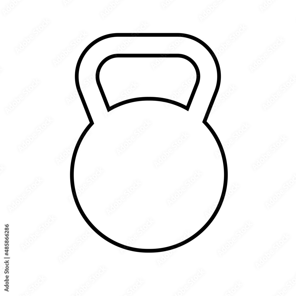 Kettlebell line icon. Kettlebell or gym training weight of ball shape. Vector Illustration Kettlebell line icon. Kettlebell or gym training weight of ball shape. Vector Illustration