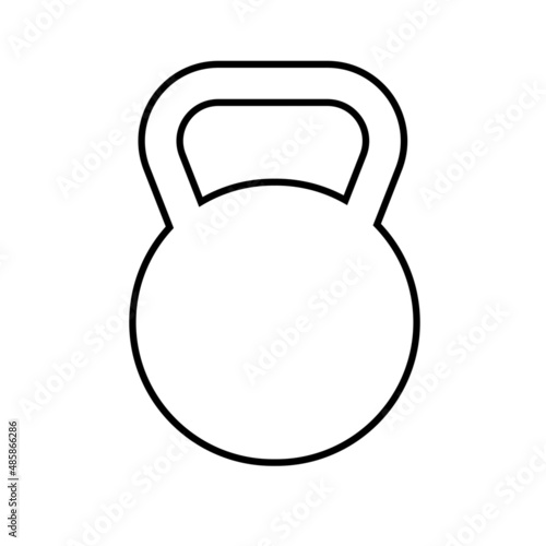 Kettlebell line icon. Kettlebell or gym training weight of ball shape. Vector Illustration