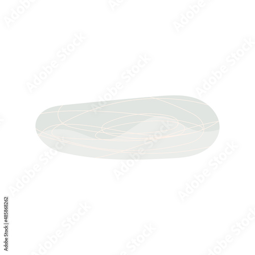 Winter frozen lake or paddle, flat vector illustration isolated on white background. Ice rink with skates scratches in hygge and boho style.