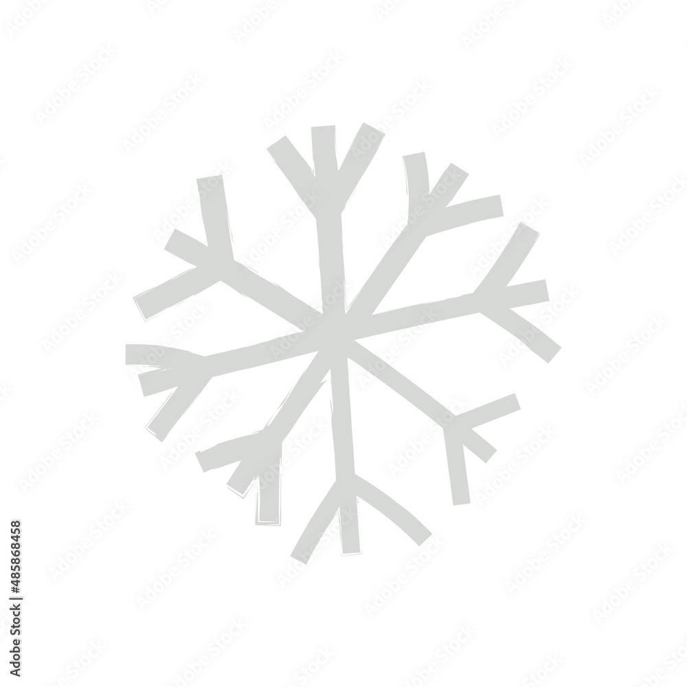 Hand drawn snowflake in simple nordic style, flat vector illustration isolated on white background. Cold winter weather concept. Hand drawn snowflake in simple nordic style, flat vector illustration isolated on white background. Cold winter weather concept.