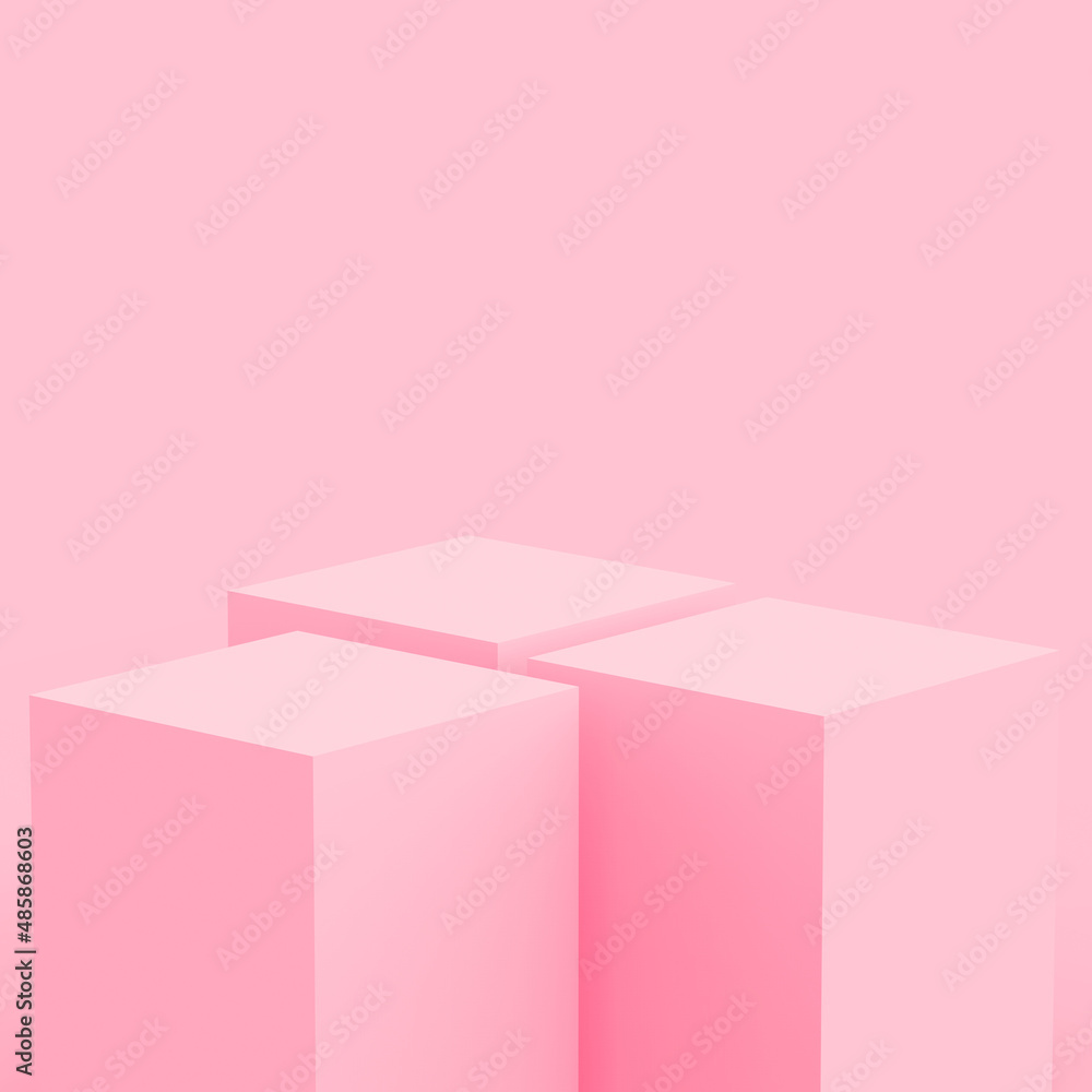 Abstract 3d pink cube and box podium minimal scene studio background. Abstract 3d pink cube and box podium minimal scene studio background.