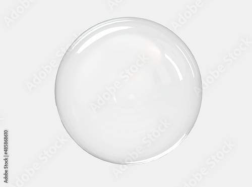 Abstract 3d illustration bubble object isolated on white background.