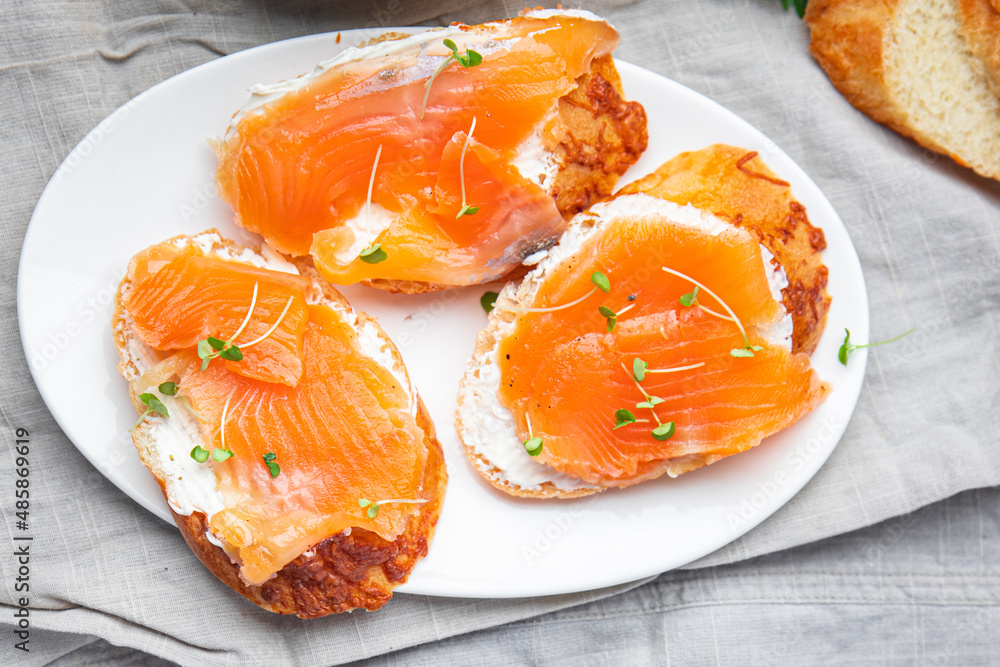 salmon sandwich smorrebrod open sandwich seafood fresh portion dietary healthy meal food diet still life snack on the table copy space food background rustic top view pescatarian diet salmon sandwich smorrebrod open sandwich seafood fresh portion dietary healthy meal food diet still life snack on the table copy space food background rustic top view pescatarian diet