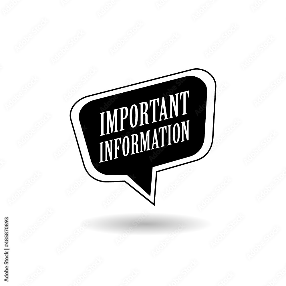 Important Information sign icon with shadow Important Information sign icon with shadow