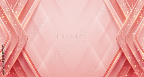 Abstract soft pink background. Abstract 3D background with random shape layers.