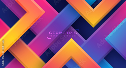 Geometry background with 3D style. Abstract background with colorful gradient color.