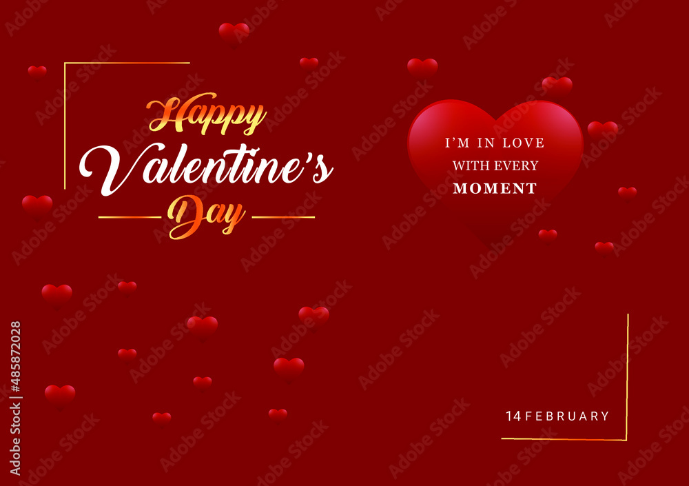 Happy valentines day banner design with a heart shape on a gradient red background Premium Vector Happy valentines day banner design with a heart shape on a gradient red background Premium Vector