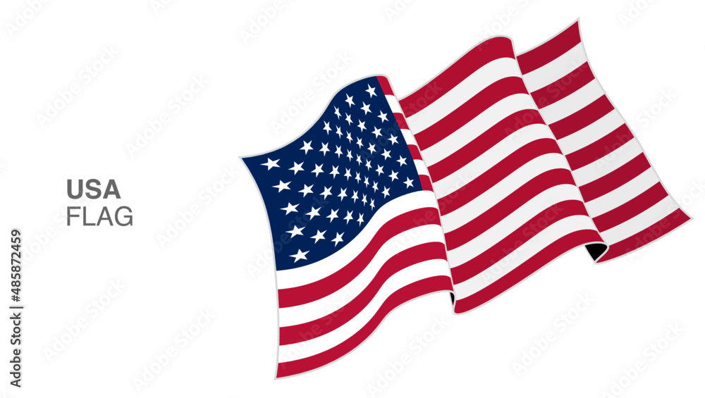 Fototapeta premium United States Flag Waving Wind vectors_01