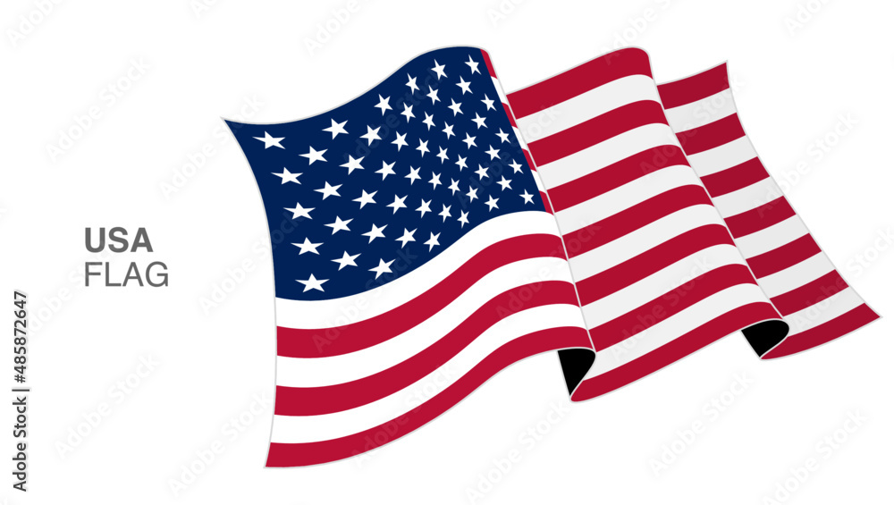 Fototapeta premium United States Flag Waving Wind vectors_09
