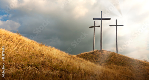 Fotografia, Obraz Crucifixion Of Jesus Christ At Sunrise