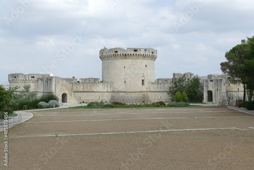 Obraz na plátně Tramontano Castle in Matera, the rear side with large circular towers built by w