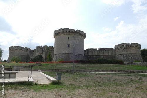 Obraz na plátně Tramontano Castle in Matera, the front side with large circular towers built by