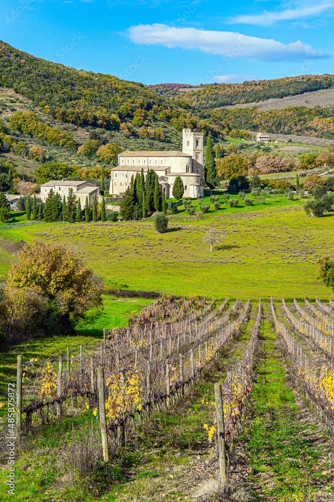 Charming abbey among vineyards